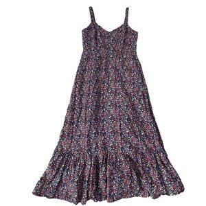 J Crew Navy Floral Print Midi Dress Size 10